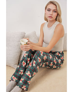 Gepatternde Mid Waist Lounge Broekstukken