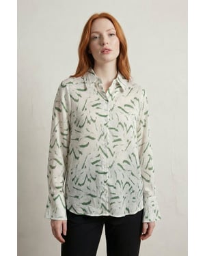 Abstracte Print Knop-Up Shirt