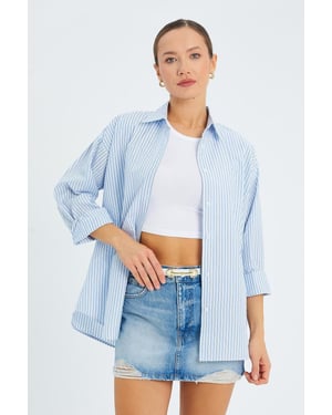 Gestreept Poplin Shirt