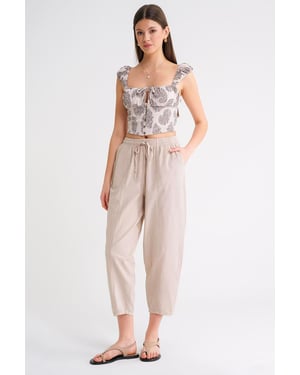 Katoenen Joggingbroek met Touwtjes in de Taille