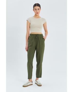 Hoge Taille Broek met Koord
