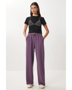 Wijde broek met trekkoord in de taille