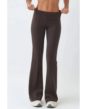 Geribbelde Elastische Flared Broek
