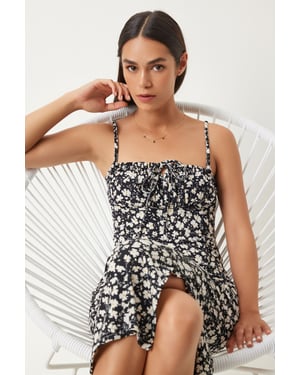 Bloemen Bodycon Midi-Jurk met Splits
