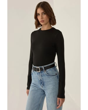 Slim Fit Lange Mouw Crew Neck Bodysuit