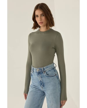Slim Fit Lange Mouw Crew Neck Bodysuit