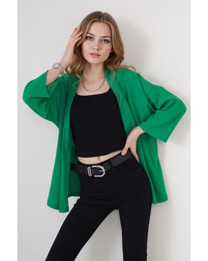 Textuur Loose Fit Sjaalkraag Kimono