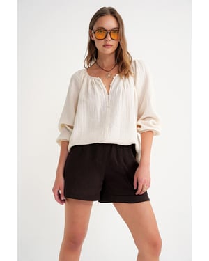 Geknoopte Mousseline Blouse