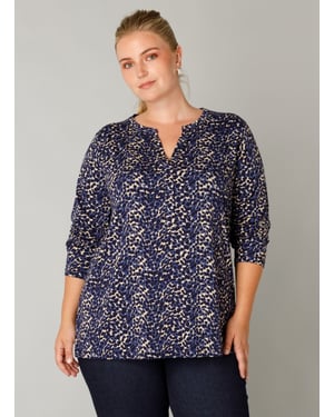 YEST CURVE Valery Essential Tops  Dark Navy/Multi Colo
