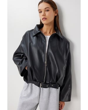 Faux leren bomberjack