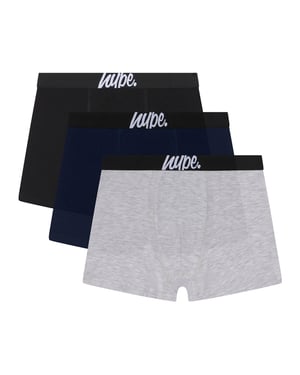 3-Pack Jongens Boxers Zwart, Grijs & Marineblauw Zachte Ademende Ondergoed