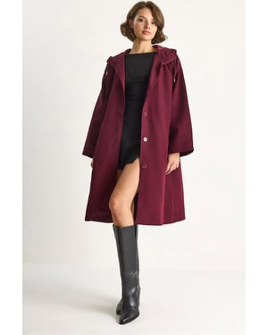 Oversized Midi Trenchcoat met Sjaalkraag