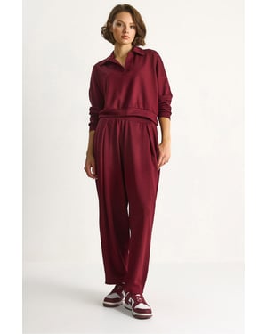 Hoge Taille Textuur Gebreide Twee-Delige Outfit Set