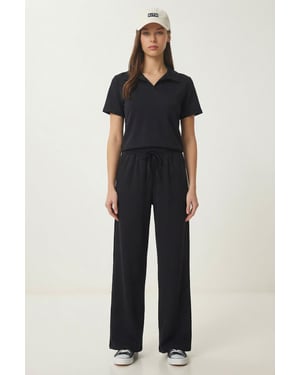 Middel hoge taille Polo Kraag Twee-delige Co-ord Set