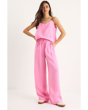 Mouwloze Camisole en Wijde Broek Coord Set