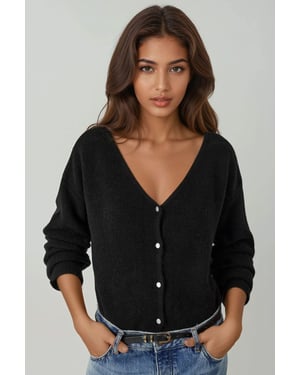 Ultra Zachte V-hals Gebuttonde Dual-use Cardigan