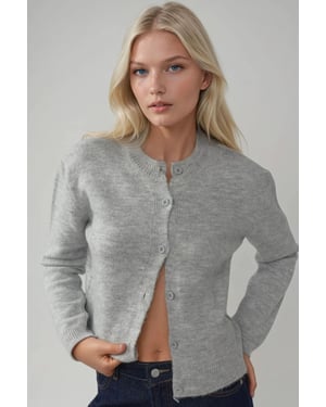 Ronde Hals Trui Zacht Aanvoelende Cardigan