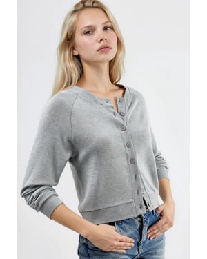 Ronde hals knoop cardigan