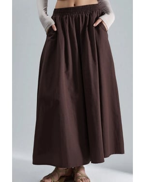 Elastische Taille Maxi Rok met Zakken