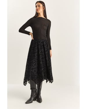 Hoge Taille Asymmetrische Midi Rok