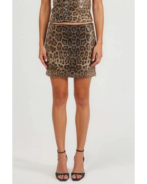 Leopardprint Mini Rok met Pailletten