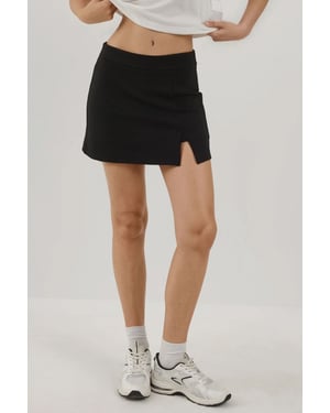 Gestructureerde Mini Short met Elastische Taille