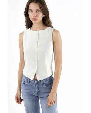 Knoploze Mouwloze Top