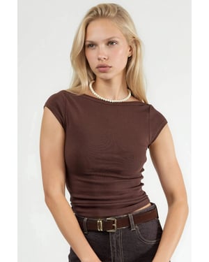 Slim Fit Boothals Blouse