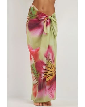 Bedrukte Strand Maxi Cover-Up