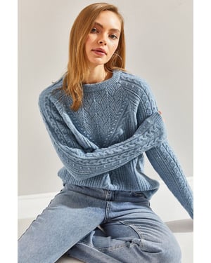 Patroon Dikke Crewneck Trui