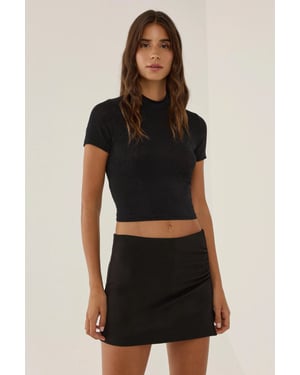 Aansluitende Halve Col Gebreide Cropped Top
