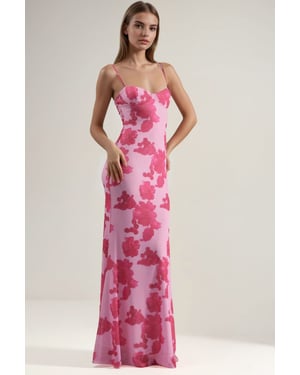 Maxi-jurk met Hartkraag en Bloemenprint