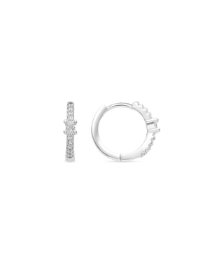 Luxenter Oorbellen met Glimmende Zirkonia zilverkleurige afwerking - Duia