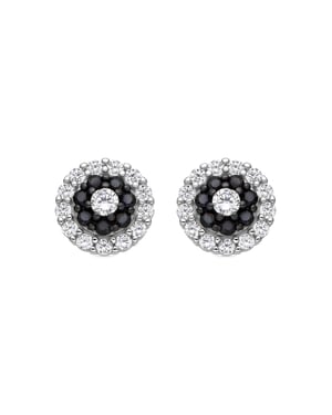 Luxenter 925 Sterling Zilver en Onyx Zirkonia gerhodineerd oorbellen - Ziadri