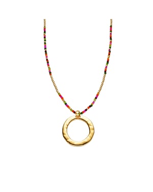 Luxeketting met Roze Kristal 18k goud afwerking - Miota