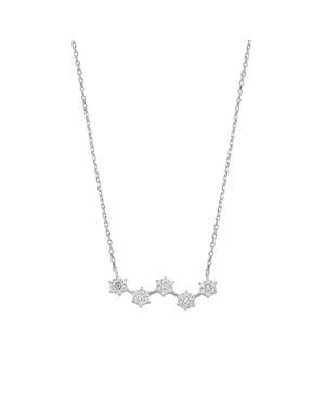 Luxenter Sterling Zilver 925 Ketting met Rhodium Plated Briljant Zirkonia - Rani