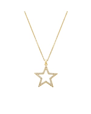 Luxeketting met glanzende zirkonia 18K gouden afwerking - Sanem