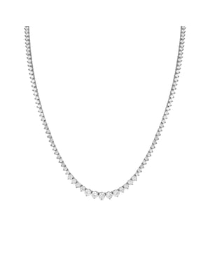 Luxenter Sterling Zilver 925 Ketting met Gerhodineerd Briljant Zirkonia - Niriel