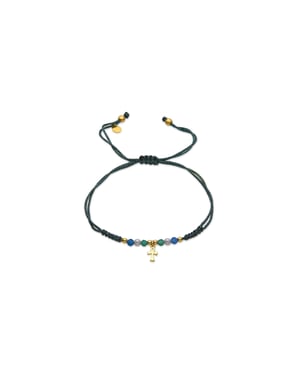 Luxenter Sterling Zilver 925 en Donkerblauw Kristal armband met 18k goud afwerking - Kalau