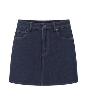 Hoge Taille A-Lijn Denim Minirok met Knopsluiting