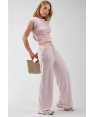 Wijde broek met trekkoord in de taille