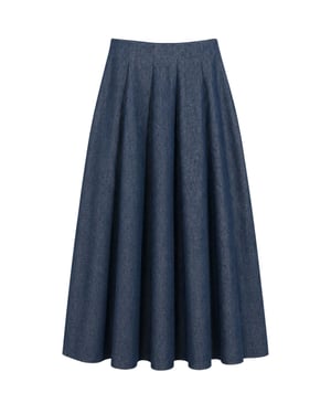 Hoge Taille A-Lijn Midi Jeansrok
