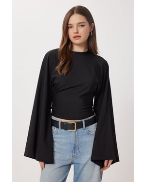 Ronde Hals Lange Mouwen Blouse