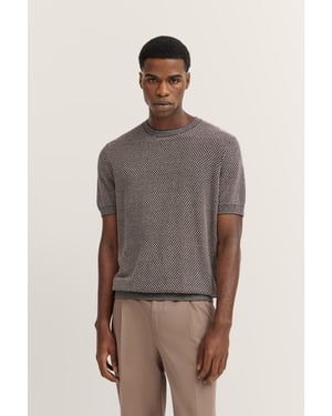 Bugatti Herren Gebreid shirt met honingraatstructuur