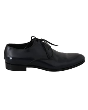 Dolce & Gabbana Blauw Leren Jurk Derby Formele Herenschoenen