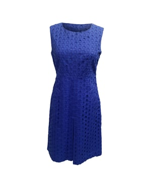 Diane von Furstenberg Oogjes Mini-Jurk in Blauwe Katoen