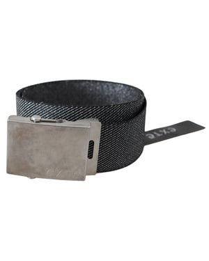 Exte Zwart Zilveren Metalen Geborstelde Gesp Taille Riem