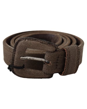 Costume National Bruin Leren Logo Gesp Tailleband