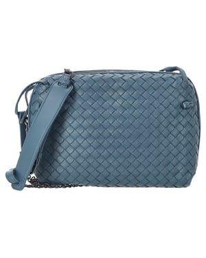 Bottega Veneta Intrecciato Nodini Schoudertas in Blauw Leer