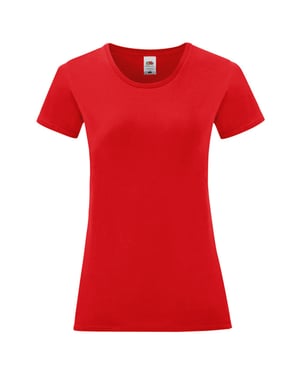 Fruit of the Loom Dames/Dames Iconic Combed Cotton T-shirt (Rood)